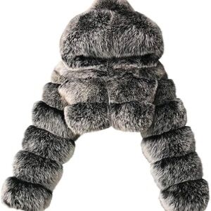 Faux Fur Gray Winter Hat